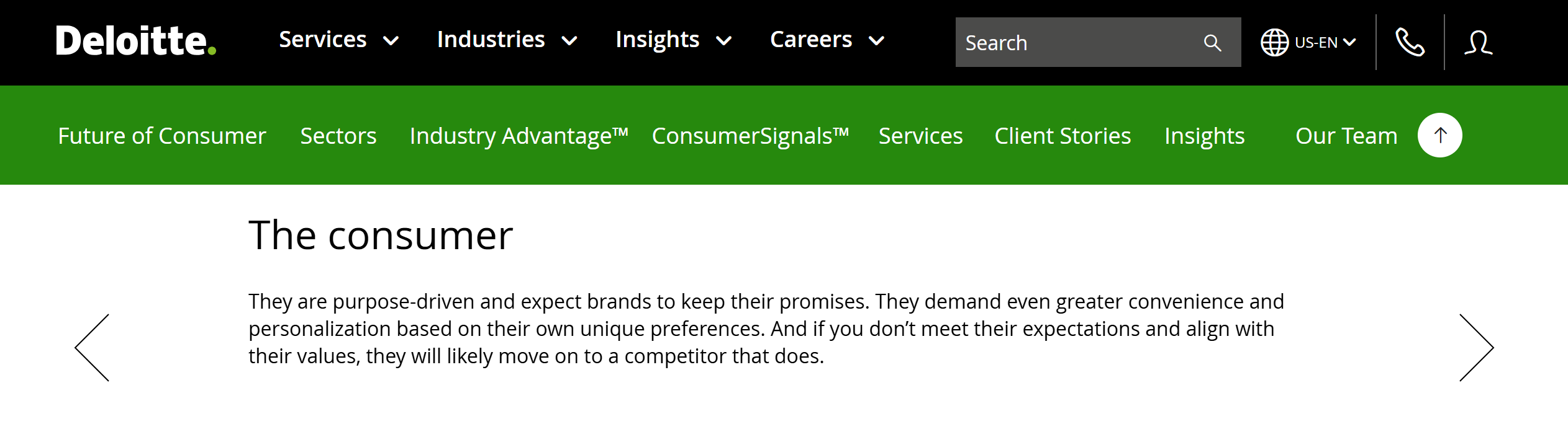 Deloitte website screen capture