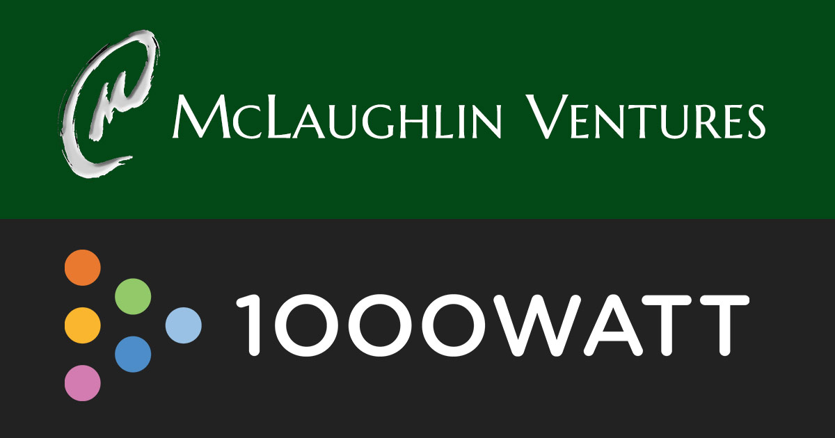 McLaughlin Ventures and 1000 Watt logos
