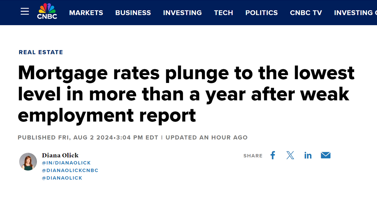 Headline about mortgage rates